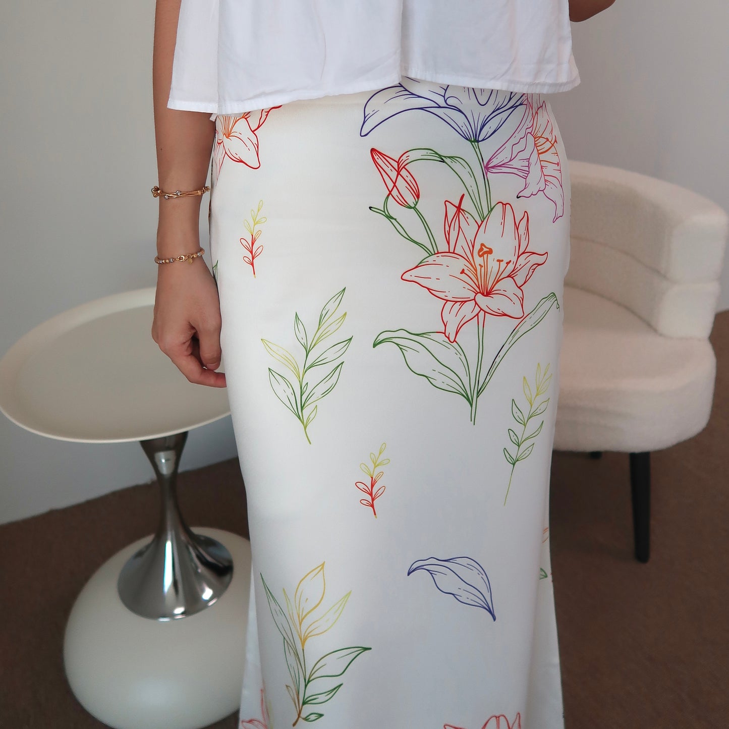 Lilly Bloom Maxi Skirt in Rainbow