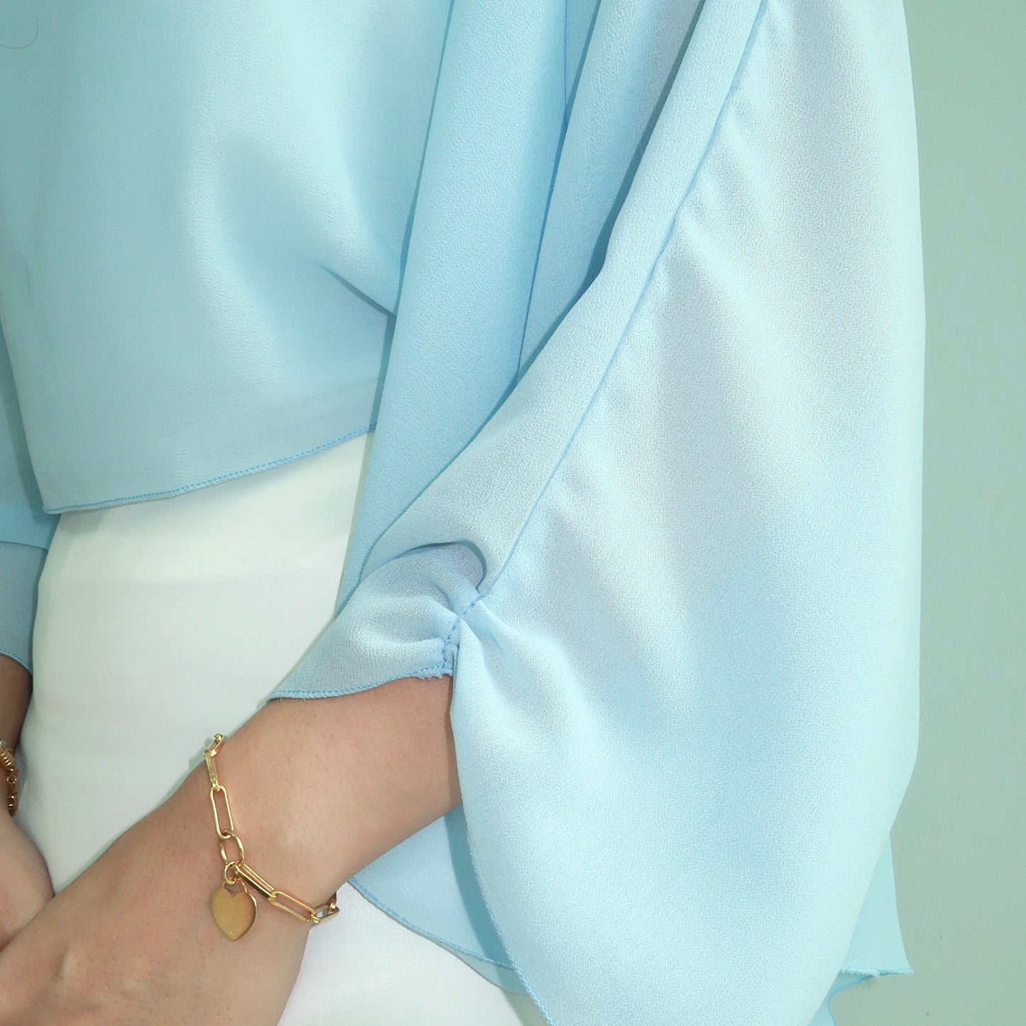 Flowy Chiffon Cape in Baby Blue