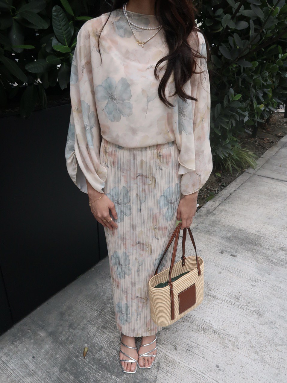 Pleated Season Skirt in Golden Petals
