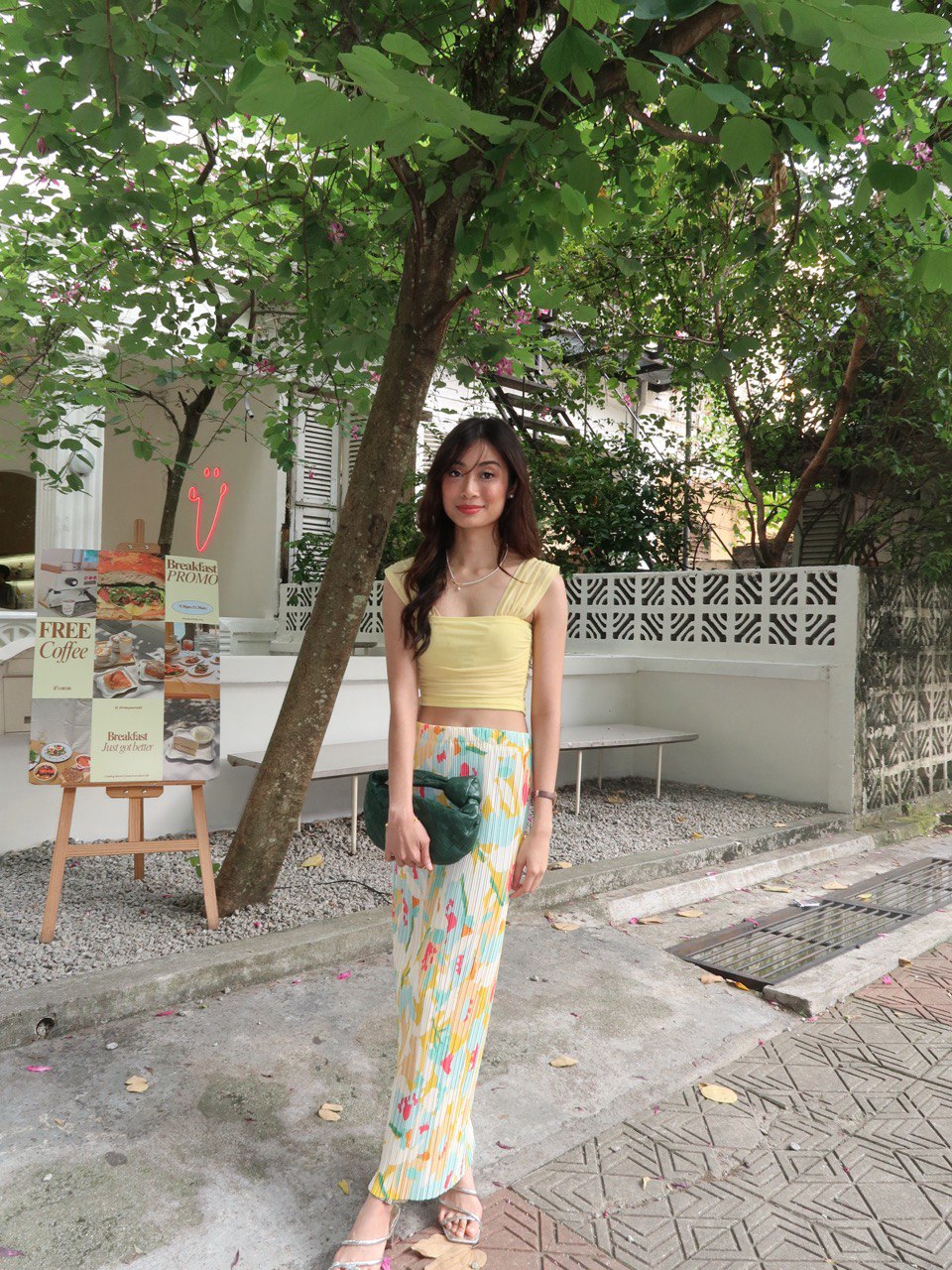 Pleated Season Skirt in Sunny Petals