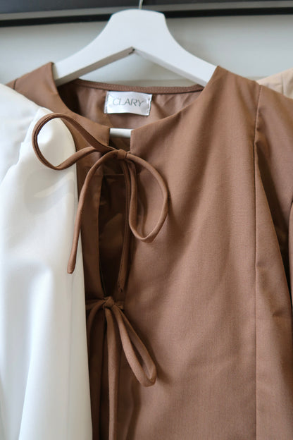 The Bow Blouse in Brown