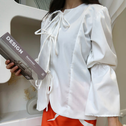 The Bow Blouse in White