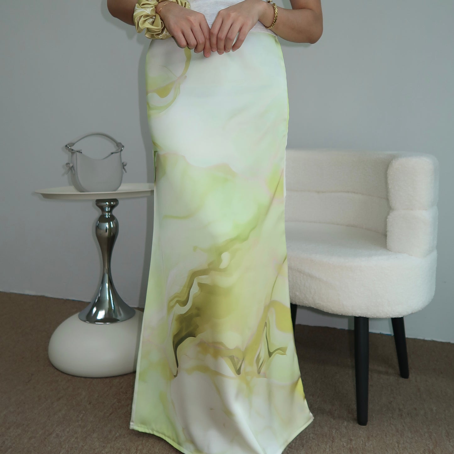 Classic Marble Skirt in Lime Solero
