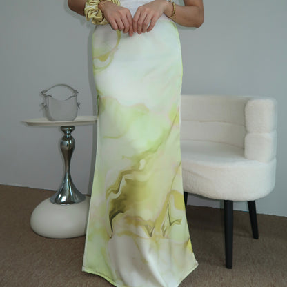 Classic Marble Skirt in Lime Solero