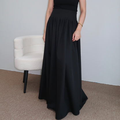 Flare Pleates Skirt in Midnight