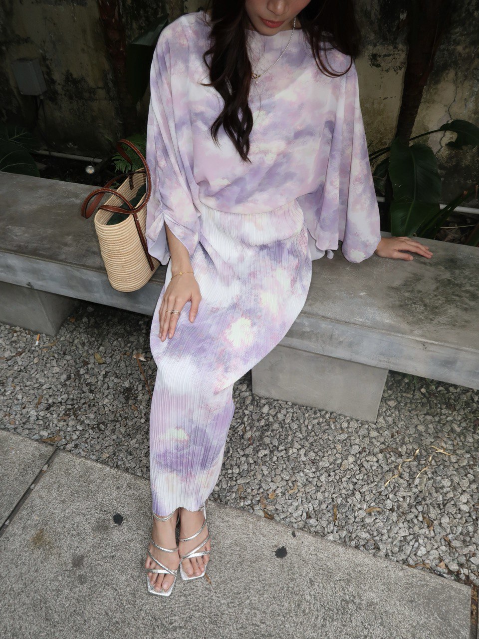 Pleated Seasons in Lavender Smoke